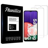 Phonillico® Gehard glas voor Samsung A22 5G [Pack 2] Ultrabestendige schermbescherming Glasfilm