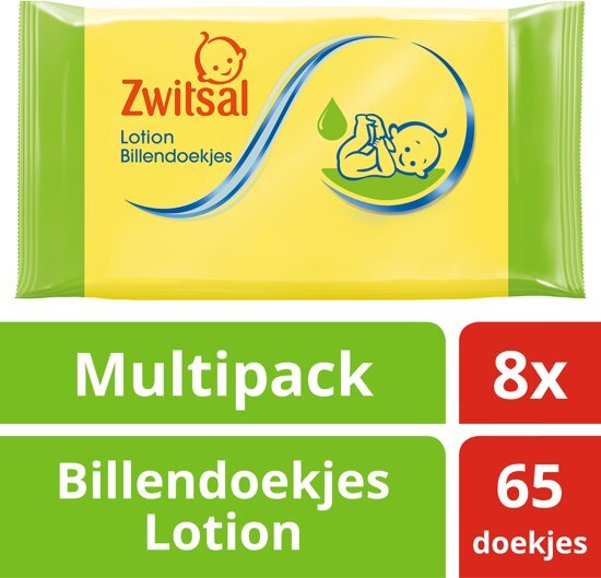 Zwitsal Billendoekjes Lotion 8 x 65 stuks Baby