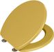 Wenko WC bril Prima - mat mosterdgeel MDF - FSC hout - RVS scharnieren