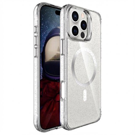 imoshion Glitter Backcover geschikt voor Apple iPhone 16 Pro Max - Zilver