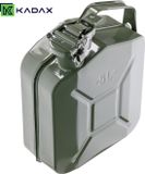 KADAX - Retro jerrycan van 0,8 mm staal - jerrycan voor benzine en diesel, reservetank met drievoudige handgreep, stalen blikje - Groen, 5L