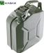 KADAX - Retro jerrycan van 0,8 mm staal - jerrycan voor benzine en diesel, reservetank met drievoudige handgreep, stalen blikje - Groen, 5L