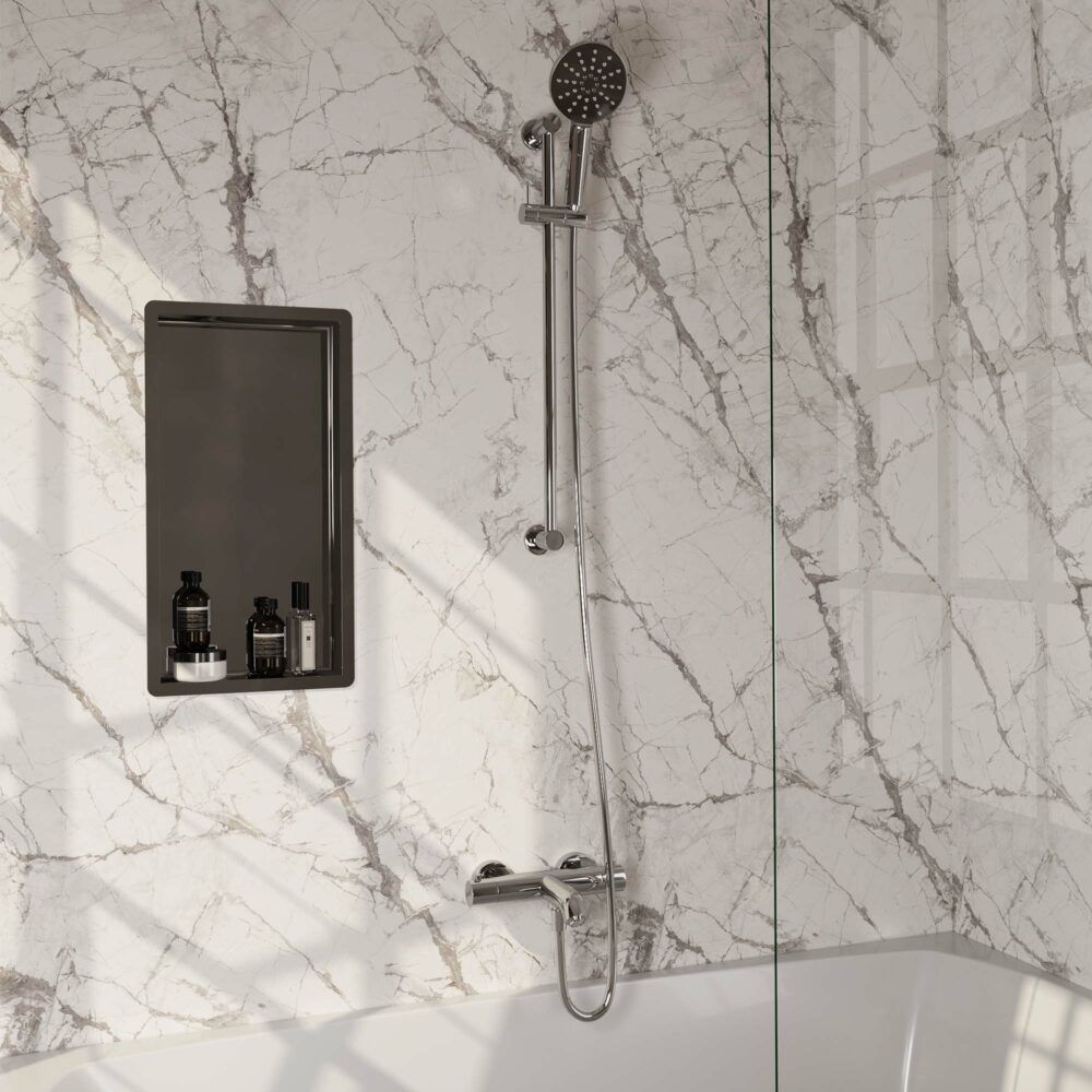 Brauer Chrome Edition Thermostatische Opbouw Badkraan met Glijstang - Chroom