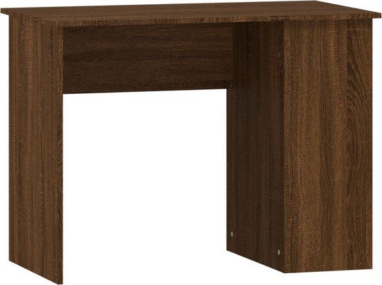 vidaXL Bureau 100x55x75 cm bewerkt hout bruin eikenkleur