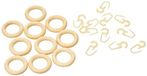 Gardinia Gordijnringen voor gordijnroede Montana, inclusief gordijnhaken, 10 stuks, breedte ring: 7 mm, hout, grenen/naturel