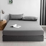 Good Nite Hoeslaken 140 x 200 cm, grijs, 30 cm, extra diep polyester, zacht en ademend, machinewasbaar