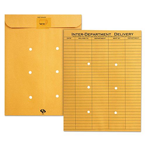 Kwaliteit Park Resealable Interoffice Enveloppen - 10x13 - Kraft - 100/Bx