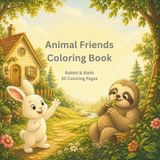 Animal Friends Coloring Book: Rabbit & Sloth: 30 Coloring Pages