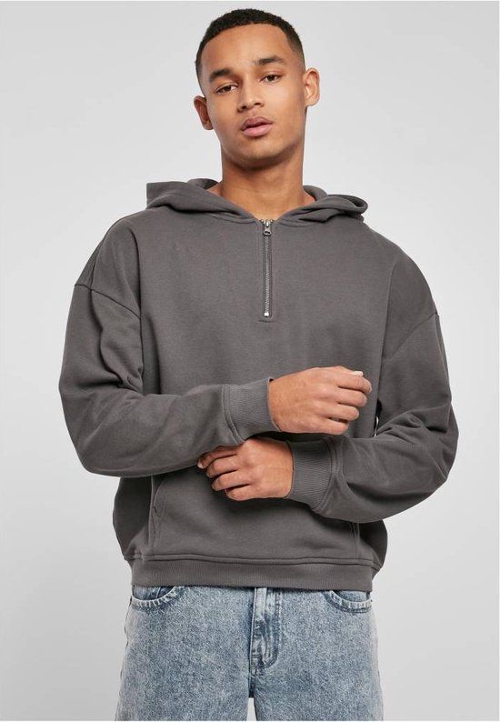 Urban Classics Boxy Zip Hoodie - Grijs - XL - Heren
