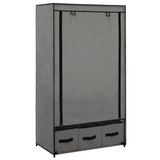 VidaXL Kledingkast 87x49x159 cm stof grijs