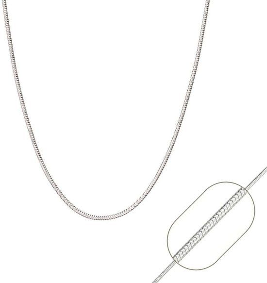 Fako Bijoux Ketting Slang 1mm 50cm Zilverkleurig
