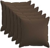 vidaXL - Kussensloop - 6 stuks - HOUTEN - Taupe - 80 x 80 cm - Katoensatijn