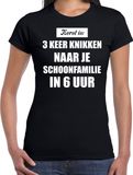 Bellatio Decorations Fout kerstshirt zwart Kerst is 3 keer knikken naar schoonfamilie kerstkleding dames 2XL