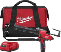 Milwaukee M12 PCG/310C-201B 12V Li-Ion Accu lijm- en kitspuit set 1x 2.0Ah accu incl. kokerhouder in tas