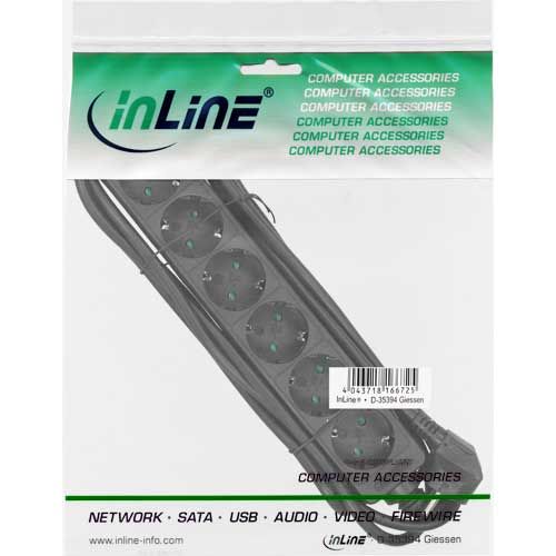 Inline Panda Inline 16461I stekkerdoos zwart 1,5m