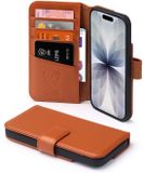 MobyDefend Hoesje - Geschikt voor iPhone 17 - Luxe Leren Wallet Bookcase - Bruin