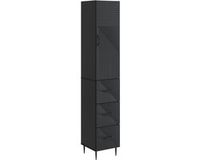 vidaXL Kast - Set - 2 st - 33 x 34,5 x 90 cm - Bewerkt hout - Zwart