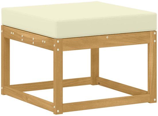 vidaXL Outdoor Hocker Massief Acaciahout Wit