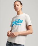 Superdry Vintage Logo T-shirt van biologisch katoen met kraag en tekst - Dames - T-shirts