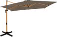 VONROC Premium Zweefparasol Pisogne 300x300cm - Zwart