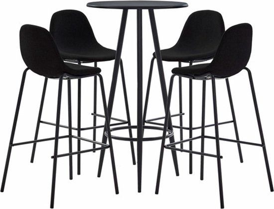 vidaXL 5-delige Barset stof zwart