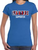 Bellatio Decorations Blauw France fan t-shirt voor dames - France supporter - Frankrijk supporter - EK/ WK shirt / outfit XL