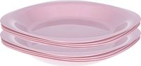 Plasticforte Assiettes d'anniversaire/enfants/camping - 8x pièces - Dia 21 cm - rose - plastique - incassable