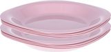 Plasticforte Assiettes d'anniversaire/enfants/camping - 8x pièces - Dia 21 cm - rose - plastique - incassable