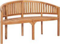 vidaXL Bananenbank 151 cm Massief Teakhout Bruin