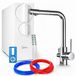Ari Système de filtration d'eau par osmose inverse Ari 800 GPD, sans réservoir, avec robinet de cuisine à 3 voies, chrome, laiton, cartouche en céramique, diffuseur à bulles d'air, robinet mélangeur