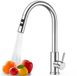 Unyqoos® Robinet de cuisine extensible avec bec pivotant à 360 degrés et double jet d'eau