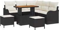 vidaXL Tuinbank Set Zwart/Crèmewit Metaal 55x71x55cm