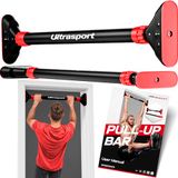 Ultrasport Optrekstang, deurrek, verstelbaar van 66,5 cm tot 93 cm, zonder schroeven te monteren, antislip, veilige grip, schuimrubberen handgrepen