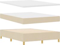 vidaXL Boxspringbed met hoofdeinde, crème kleur, 190 x 140 cm, gestoffeerd