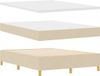 vidaXL Boxspringbed met hoofdeinde, crème, 190 x 140 cm, gestoffeerd