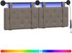 vidaXL Hangend hoofdbord Grijs Antiek PU