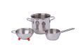 BARAZZONI De PICCININI Kookgerei Set, RVS 18/10, Versie Voeten Rood