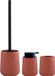 MSV Toiletborstel in houder - zeeppompje - beker - badkamer set Malmo - keramiek - terracotta