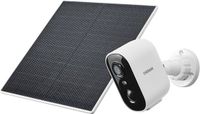 OSRAM SMART+ WiFi Buitencamera Solar, 4MP 2K IP66, 5200mAh Batterij, PIR Sensor, 6 Maanden, Alexa Compatibel, Wit