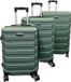 Nicomar Travelmaster Set de 3 valises - Vert foncé - Coque rigide - Serrure à combinaison - 2 ans de garantie