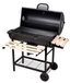 Merkloos Mobiele Barbecue Trolley met Houtenkasten en Thermometer
