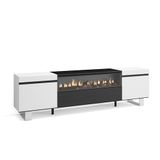 Skraut Home TV-kast | televisie | woonkamermeubel | opslag | 200 x 57 x 35 cm | voor tv's tot 80 inch | elektrische open haard | industrieel design | moderne stijl | zwart en wit