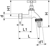 Schlösser Armaturen JS uitloopventiel mit slangaansluitung, mit knevel-bovendeel, 3/4'', mat chroom, 0017302020001