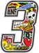 Quattroerre 13353 nummer 3 Sticker Bomb