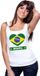 Bellatio Decorations Brazilie singlet shirt/ tanktop met Braziliaanse vlag in hart wit dames XL
