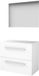 Basic Line Ultimate 46 Badkamermeubelset - 80 x 46 cm - Met Grepen - 2 Lades - Wastafelblad - Spiegel met Indirecte LED Verlichting - Ice White