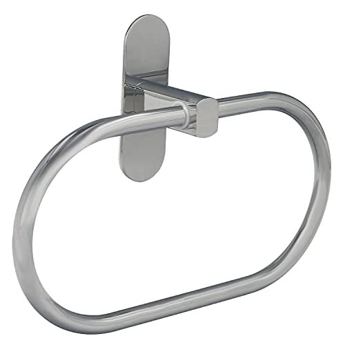 Maurer 5421315 ringvorm, roestvrij staal, met spiegeleffect, zelfklevend, duurzaam, handdoekhouder, handdoekhouder, zelfklevend voor wand/meubels