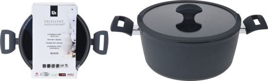 Excellent houseware Braadpan met glazen deksel 24cm