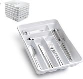 Plasticforte Bestekbak - 6-vaks - wit - 40 x 30 x 7 cm