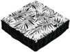 Stof Textile Vloerkussen Leaves - zwart/wit - katoen - 45 x 45 x 10 cm - vierkant